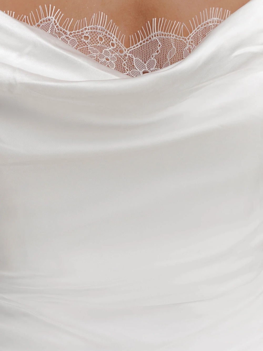 Elegant Off-Shoulder White Satin Evening Dress (Ashley - Meshki - Medium) - Picture 7 of 7